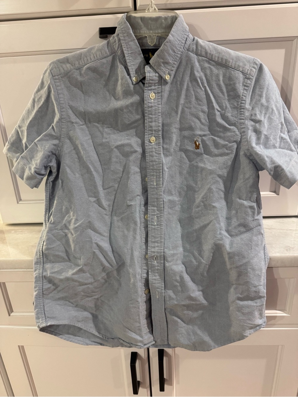 Ralph Lauren Boys Light Blue Oxford Button-Down Shirt with Pony Logo